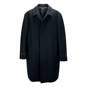 Lands’ End Black Wool Cashmere Blend Overcoat Men’s XL Classic Winter Coat